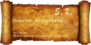 Suszter Krisztofer névjegykártya